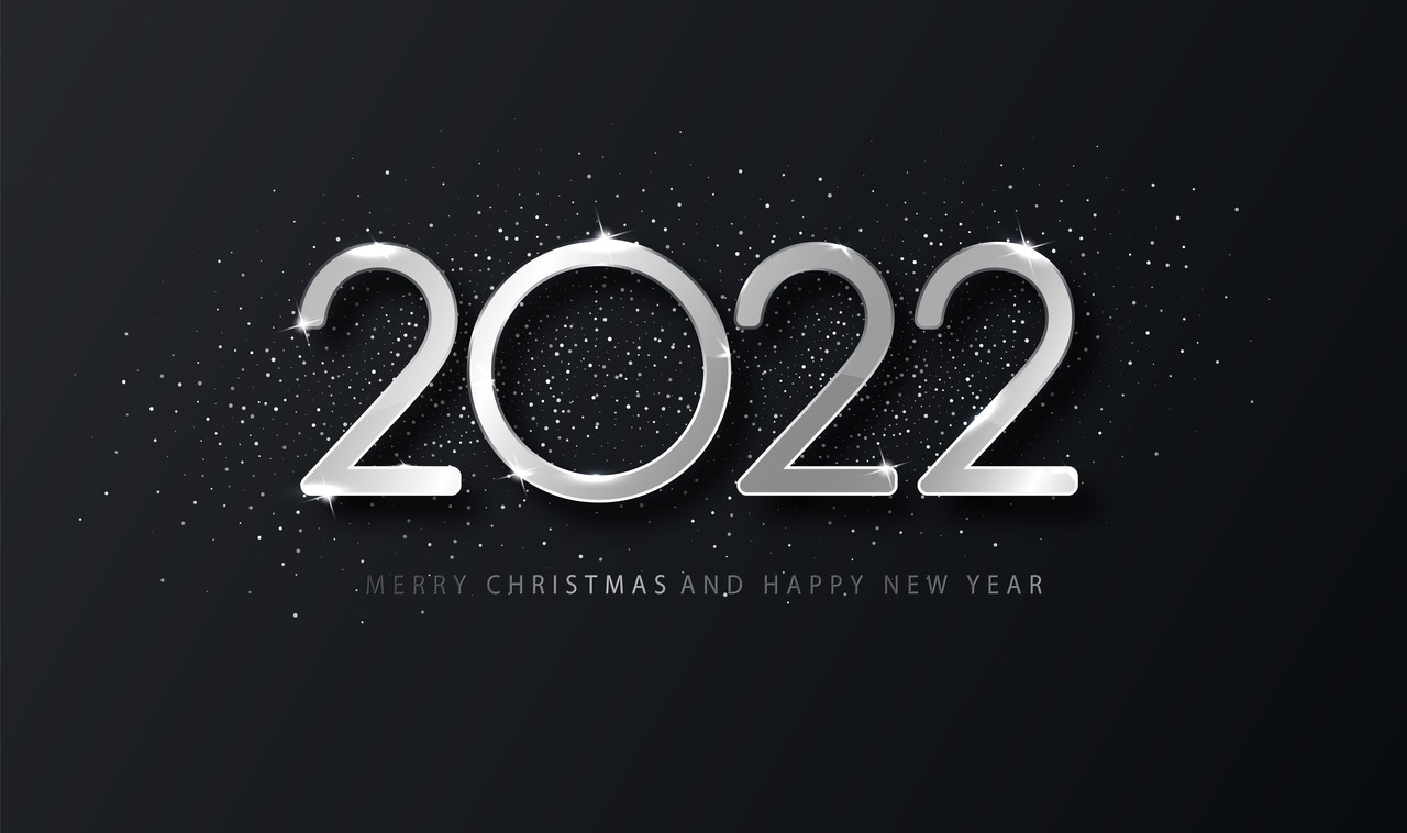2022新年黑色数字艺术字海报背景